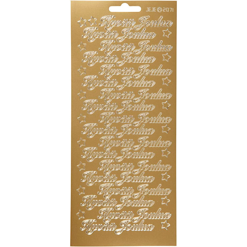 Creativ company stickers, hyvää joulua, vel 10x23 cm, goud, 1 vel