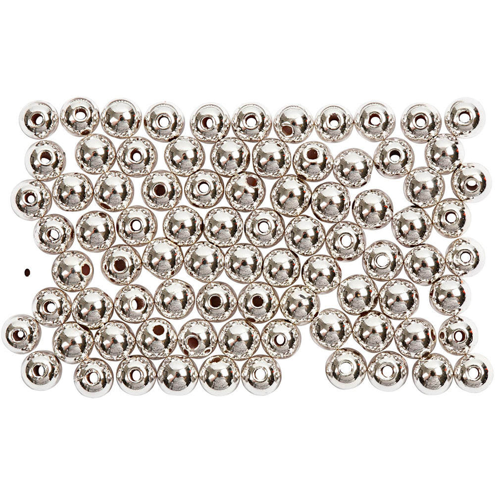 Creativ company waskralen, d 4 mm, gatgrootte 0,7 mm, zilver, 150 stuk 1 doos