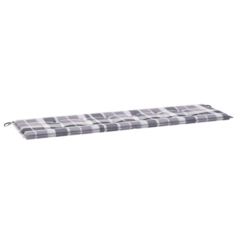 Vidaxl tuinbankkussen 180x50x4 cm oxford stof ruitpatroon grijs