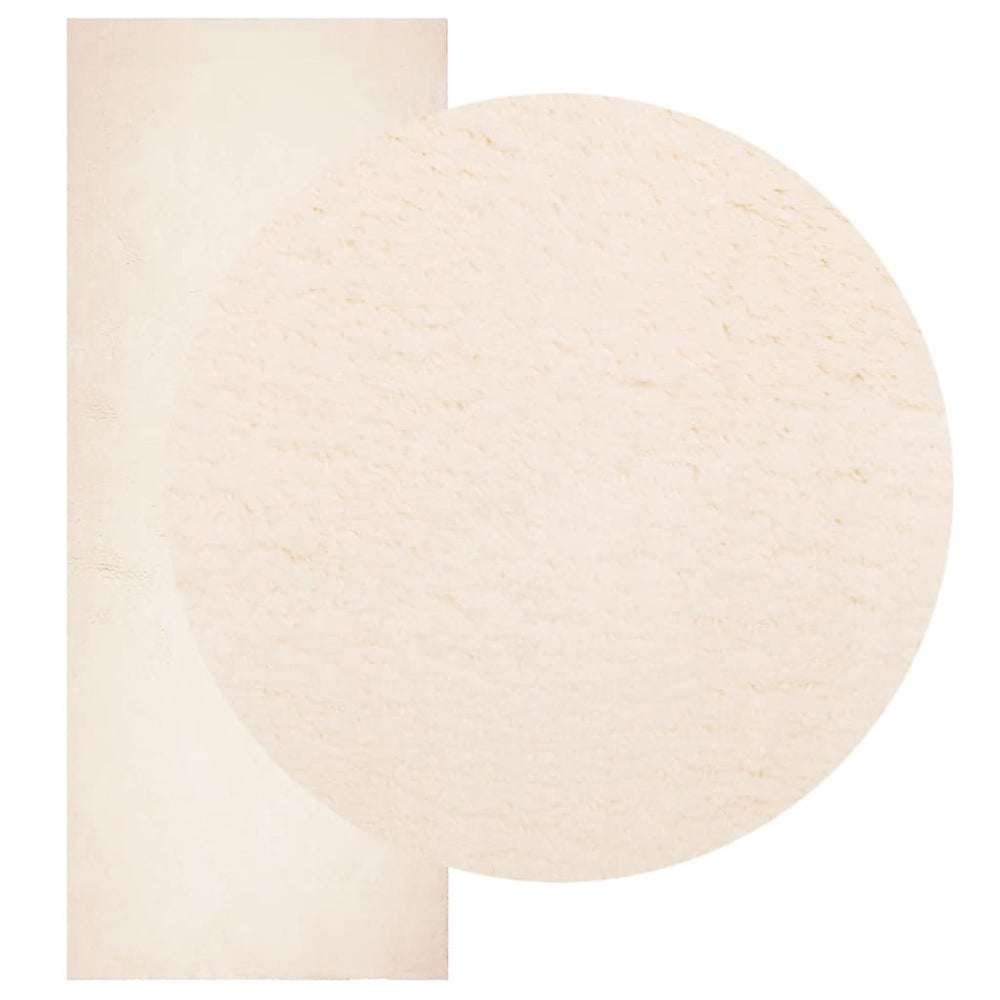 Vidaxl vloerkleed huarte laagpolig zacht wasbaar 80x200 cm beige