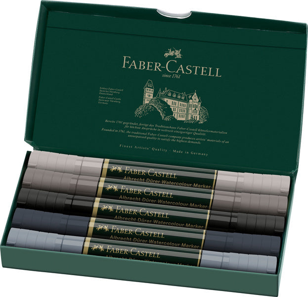 Faber castell fc-160306 wk25aquarel marker fc albrechtdürer 5 stuks grey tones