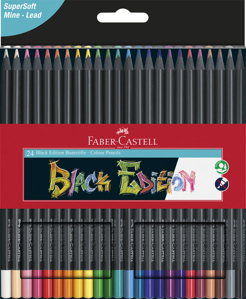 Faber castell fc-116424 kleurpotloden black edition in etui 24 stuks