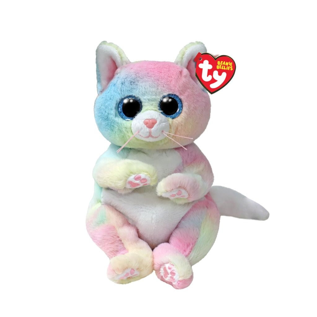 Ty beanie babies bellies jennie rainbow cat, 15cm