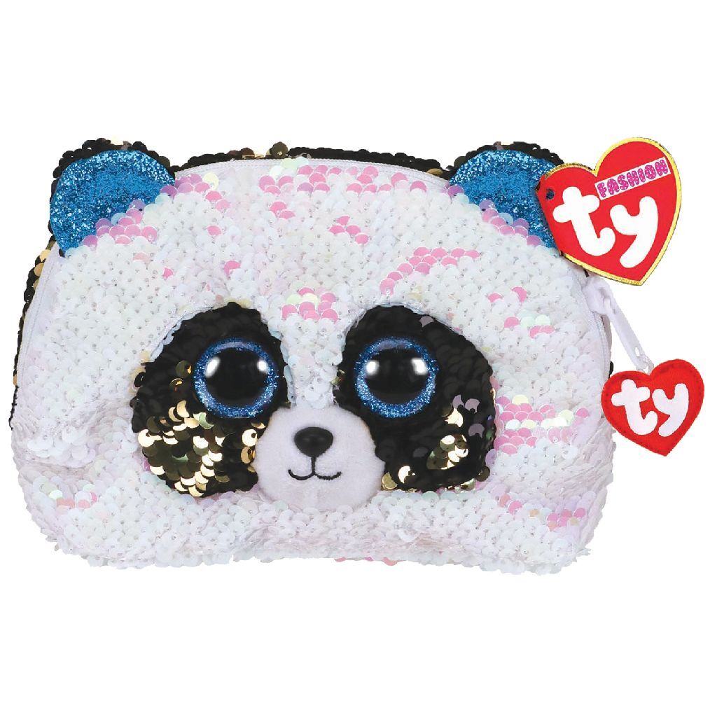 Ty fashion handtas panda bamboo 20 cm zwart wit