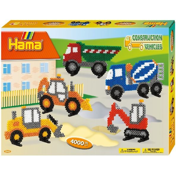 Hama strijkkralenset - werkvoertuigen, 4000st.