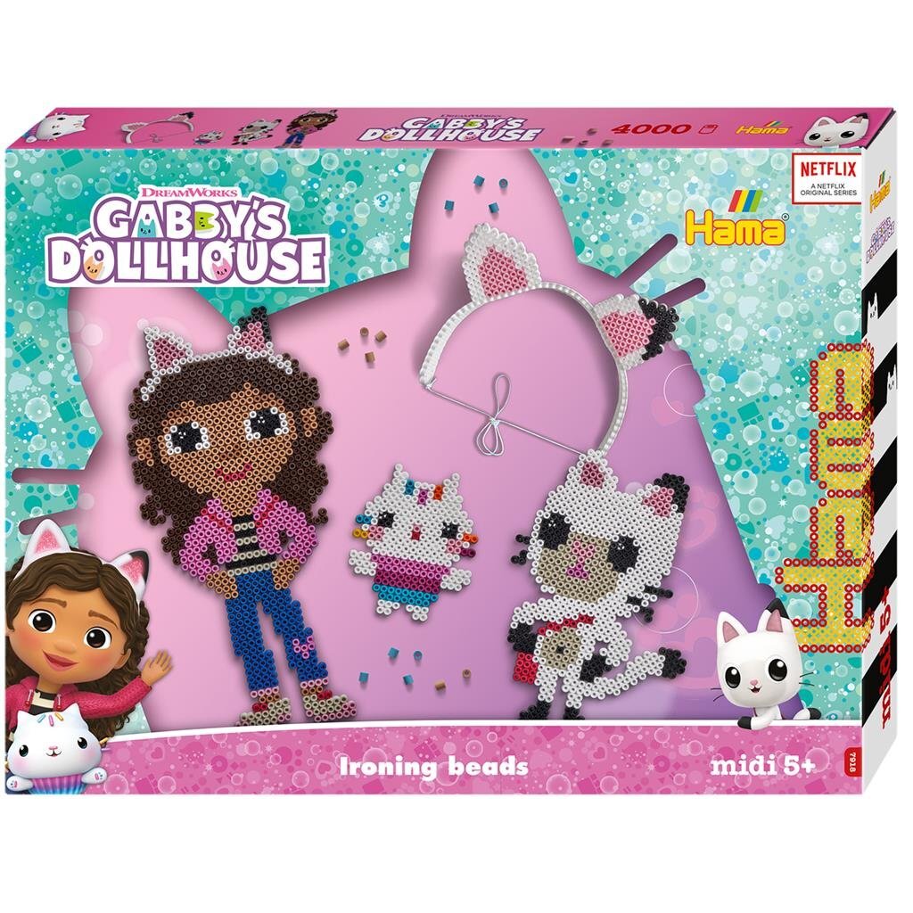 Hama strijkkralenset gift box - gabby's poppenhuis, 4000st.