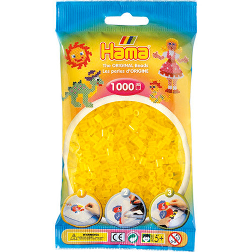 Hama strijkkralen 1000 stuks geel doorzichtig