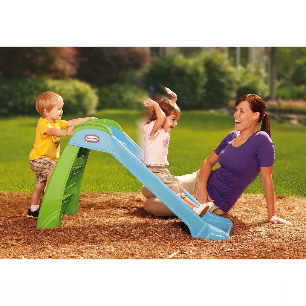 Little tikes junior glijbaan 122x49x70 cm blauw groen