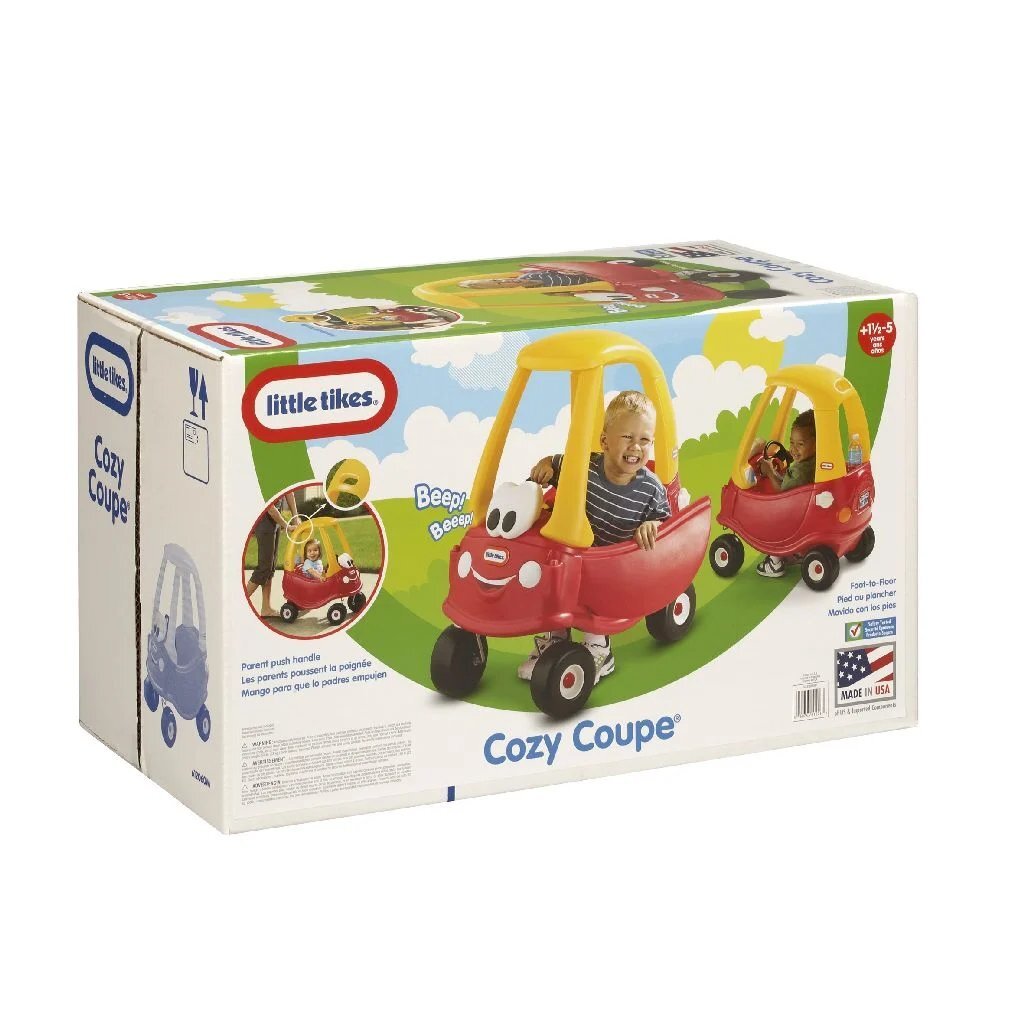 Little tikes cozy coupe loopauto 44x72x84 cm geel rood
