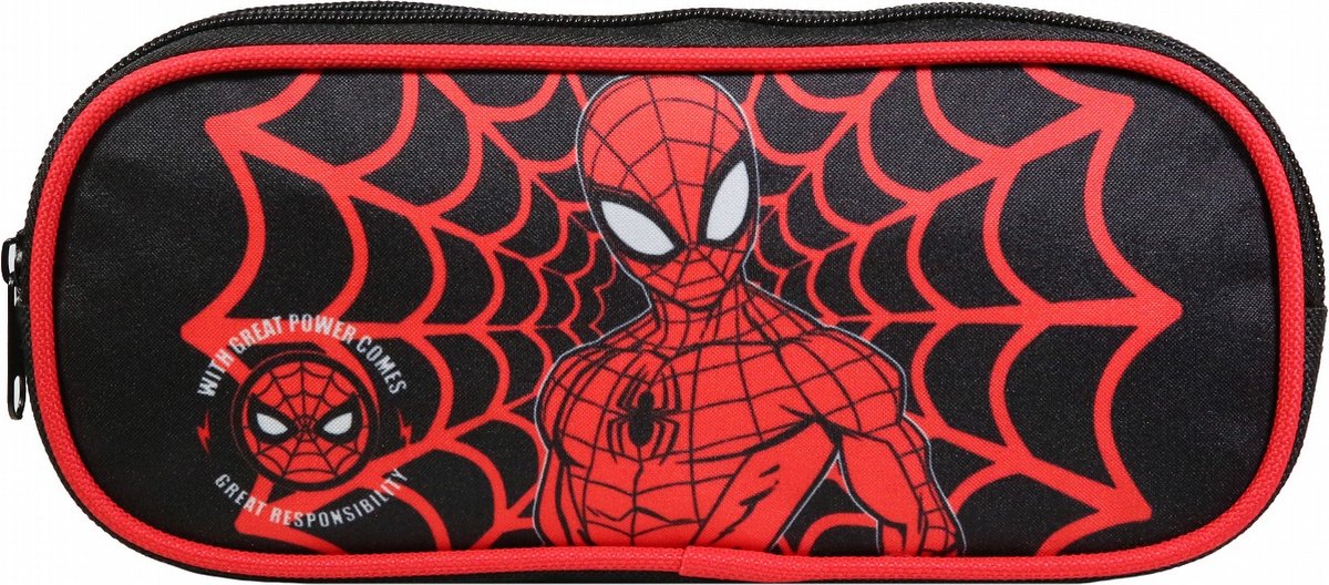 Jim jam etui spiderman pennenetui 2 vakken met 2 ritsen