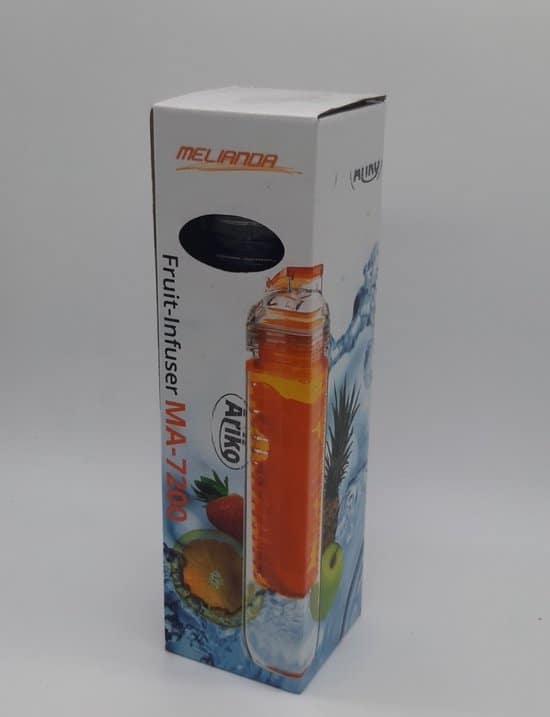 Van der doelen fruit drinkfles met fruit infuser 800 ml groot oranje