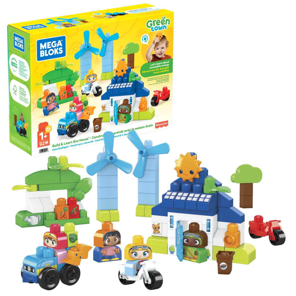 Mega bloks green town build en learn eco house