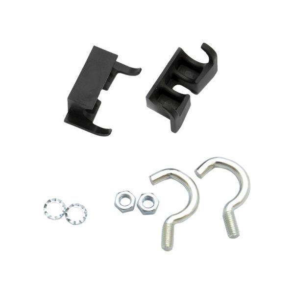 Simson Ringslot Montageset Normaal - 2 Haken, 2 Klemmen, 2 Bouten, 2 Ringen - Zwart