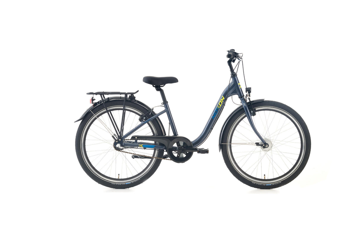 Noxon atb jeugd "rocky nd" (#1) bike noxon rocky nd 24/34 wave 8sp blue grey