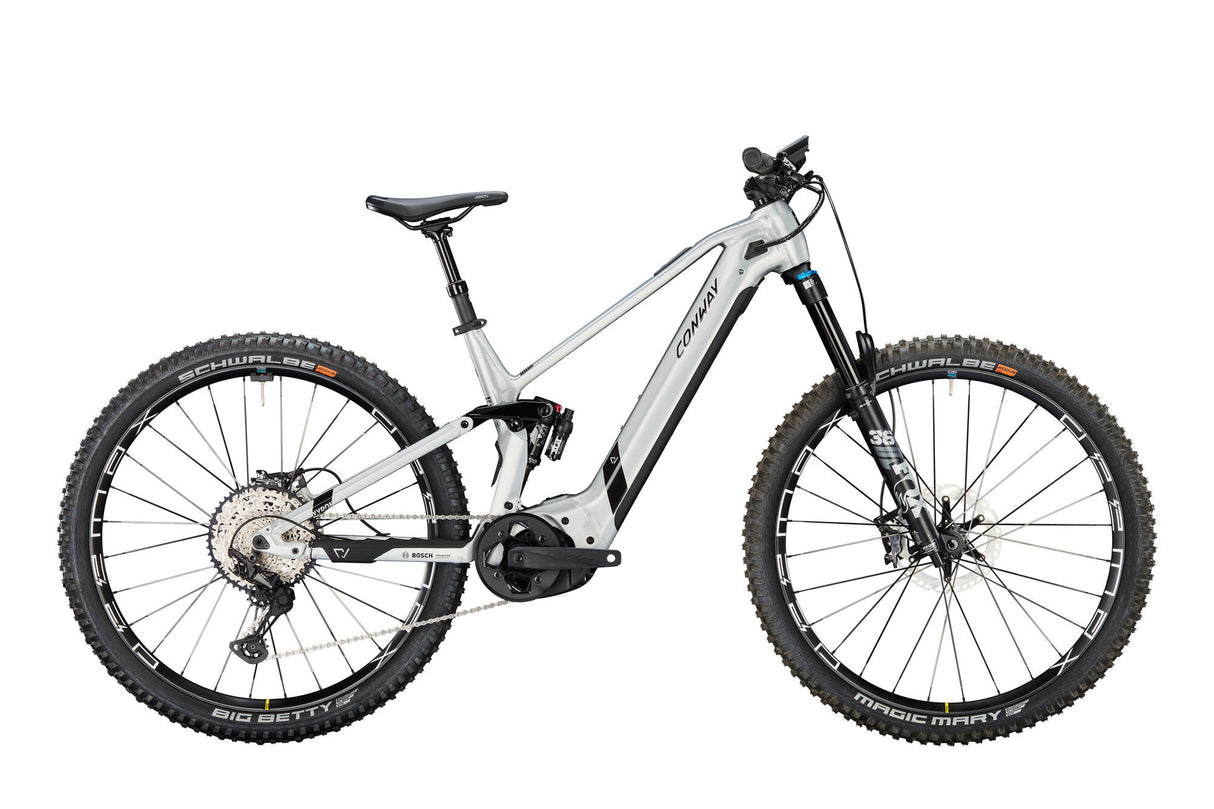 Conway elektrische mtb full-suspension xyron s 5.9 mod. 24 ebike conw. xyron s 5.9 29 40 full sus.sil. black