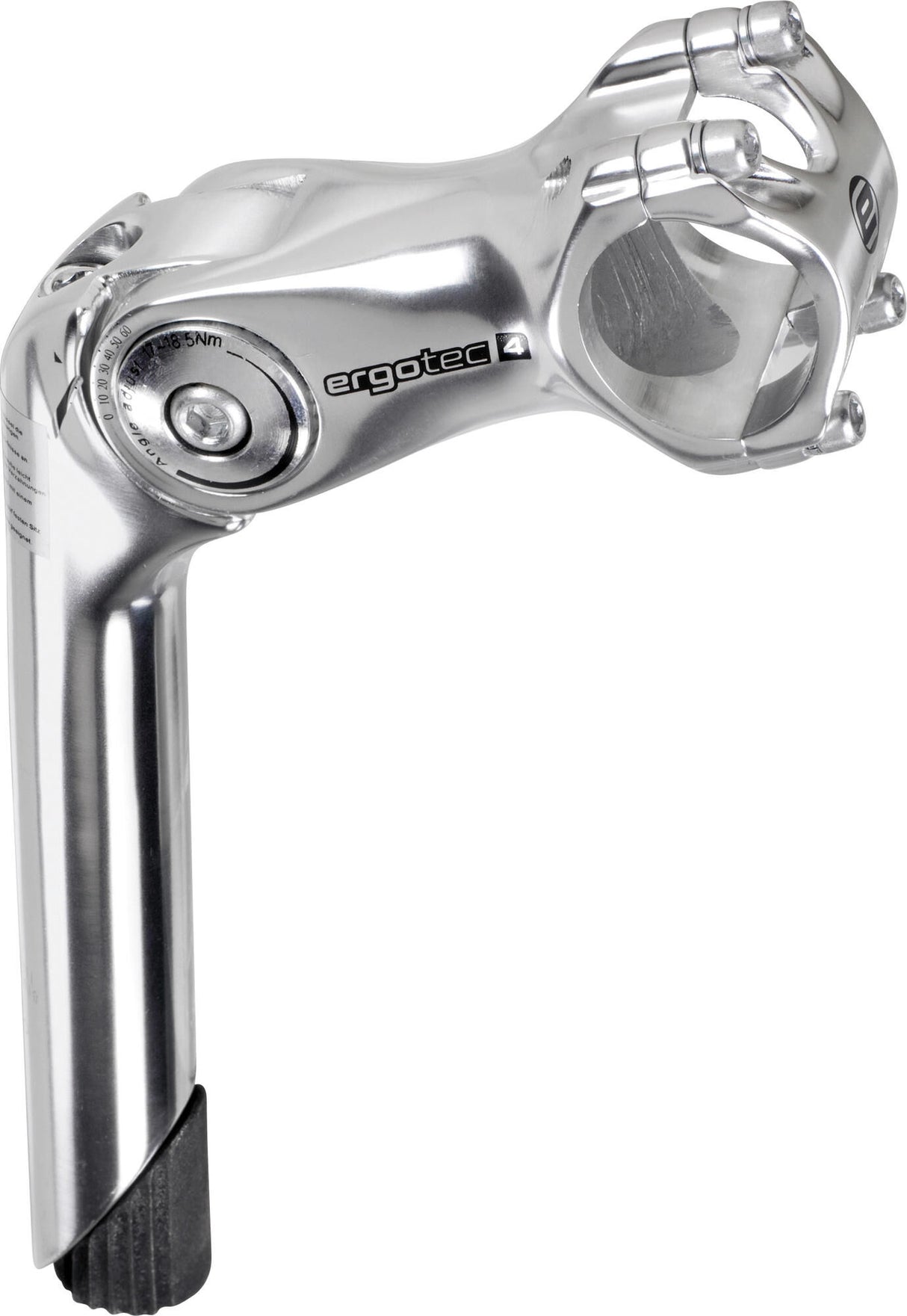 ERGOTEC stem "Octopus 2"self-service package, 180mm shaft length, Ø 25,4mm, 25,4mm handlebar clamp, adjustable from 0° to + 60°Level 4, e-Bike ready according to ergotec Safety Level Table, aluminium 6061-T6, divisible, approx. 445g