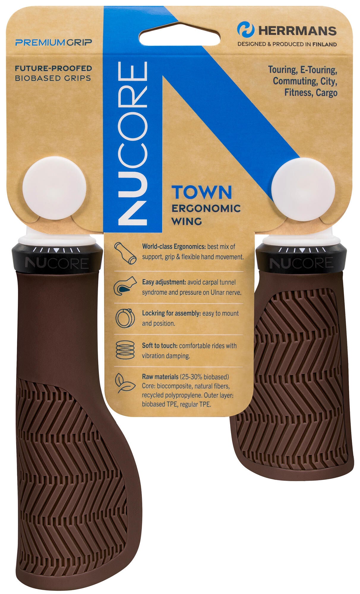 Sturmeyarcher herrmans handvatset nucore town wave 90 130mm bruin