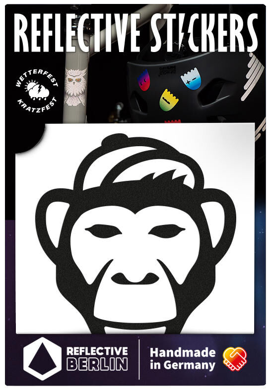 Reflective berlin reflex-stickers decals ref.sticker ref.berlin monkey black