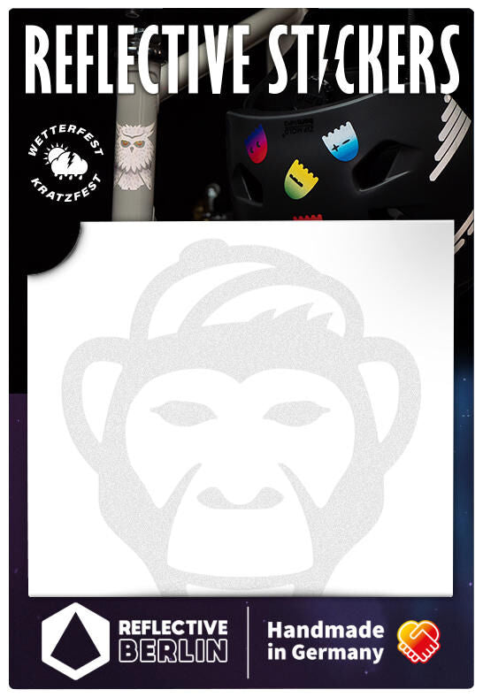 Reflective berlin reflex-stickers decals ref.sticker ref.berlin monkey white