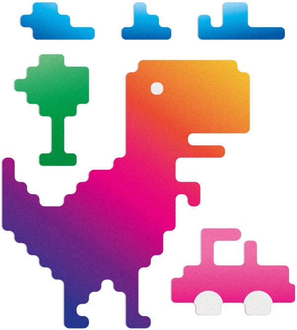 Reflective berlin reflex-stickers decals refl.strip refl.berlin decals t-rex rainbow