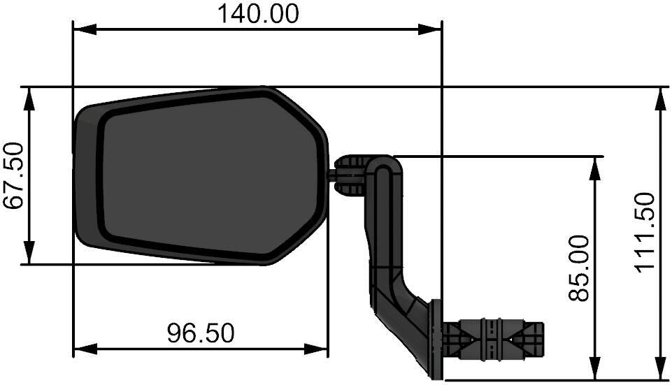 Contec achteruitkijkspiegel e-view evo