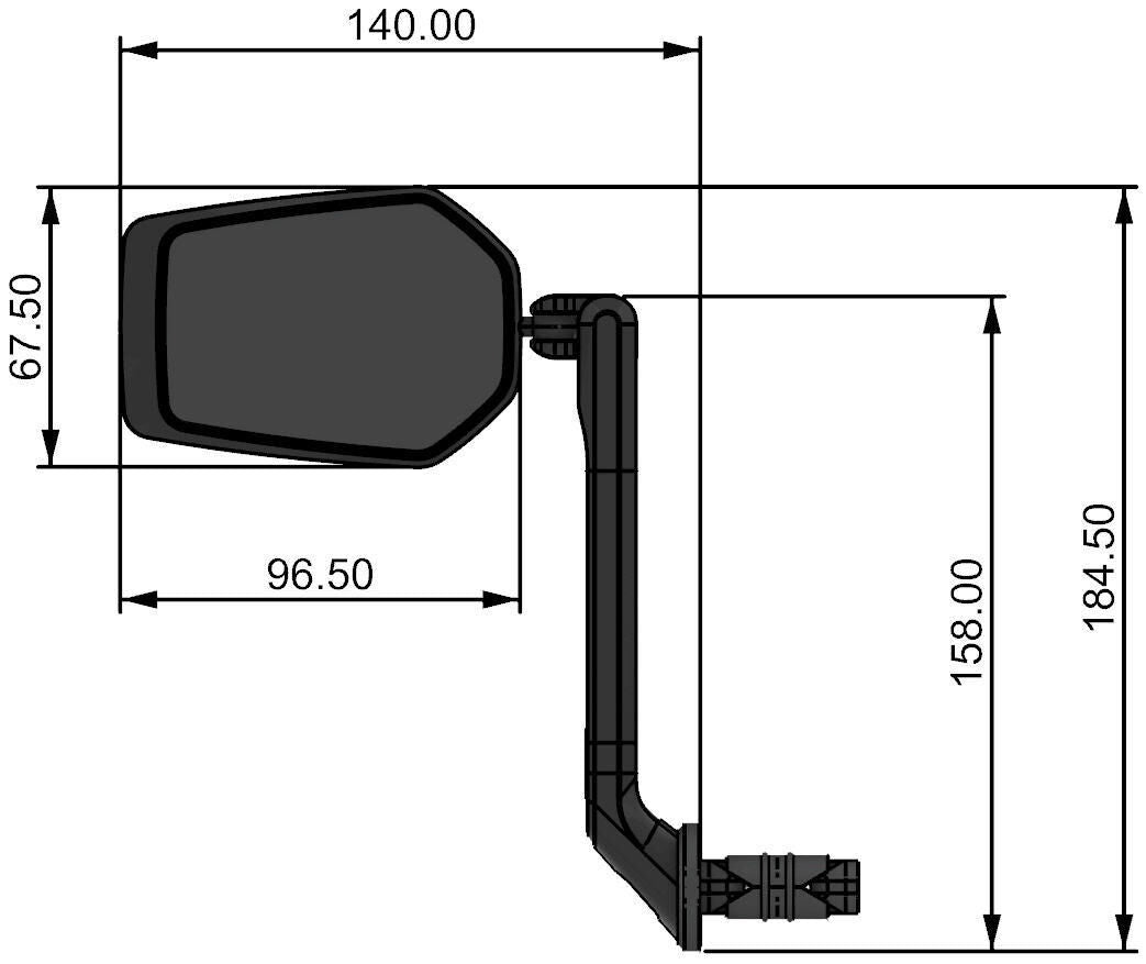 Contec achteruitkijkspiegel e-view evo