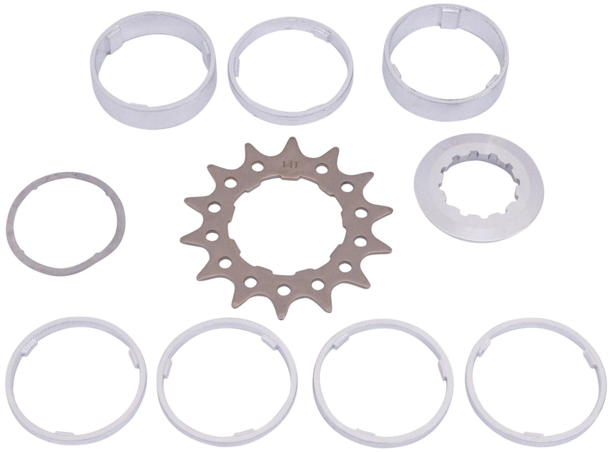 Point steek-tandwielset tandwiel met spacerset 14t