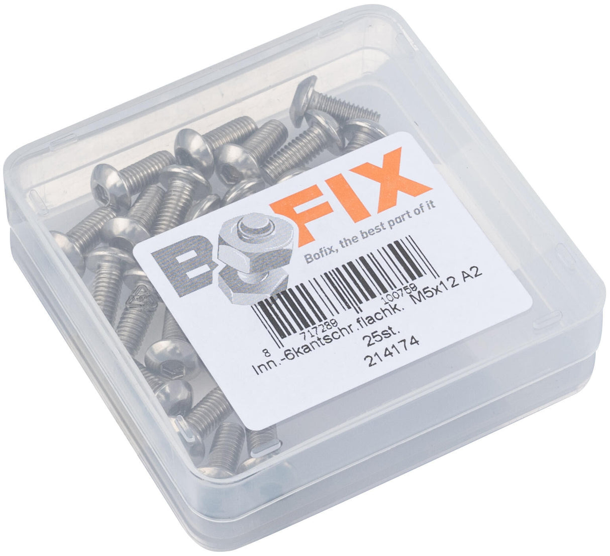 Bofix bolkop bout oval head screw sst bofix m5x12mm 25pcs.