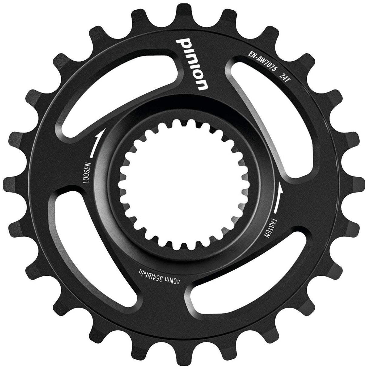 Pinion tandwiel chain ring alu, 24t.,black