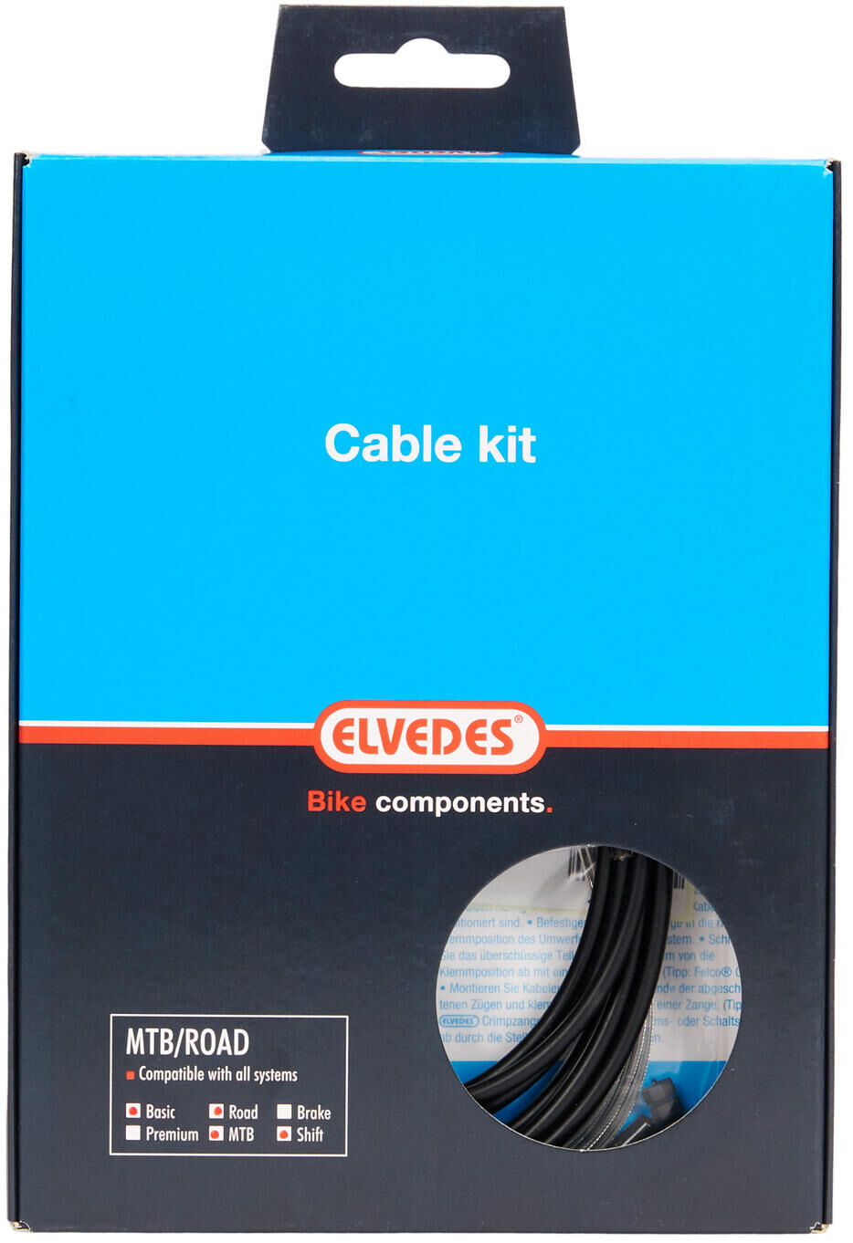 Elvedes derailleurkabel set "19 strands" derail.cable set elvedes 19 strands slick black