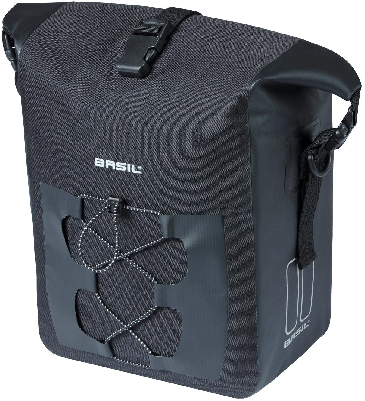 Basil tas navigator m enkel | mik studs | zwart 14l