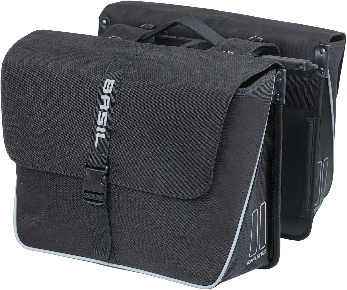 Basil dubbele tas forte mik 35l zwart