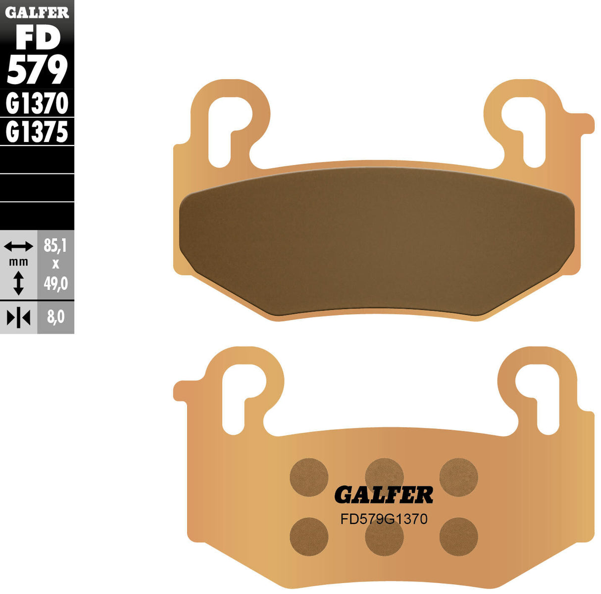 Galfer remblokken "fd579 brake pads galfer sinter fd579 g1370