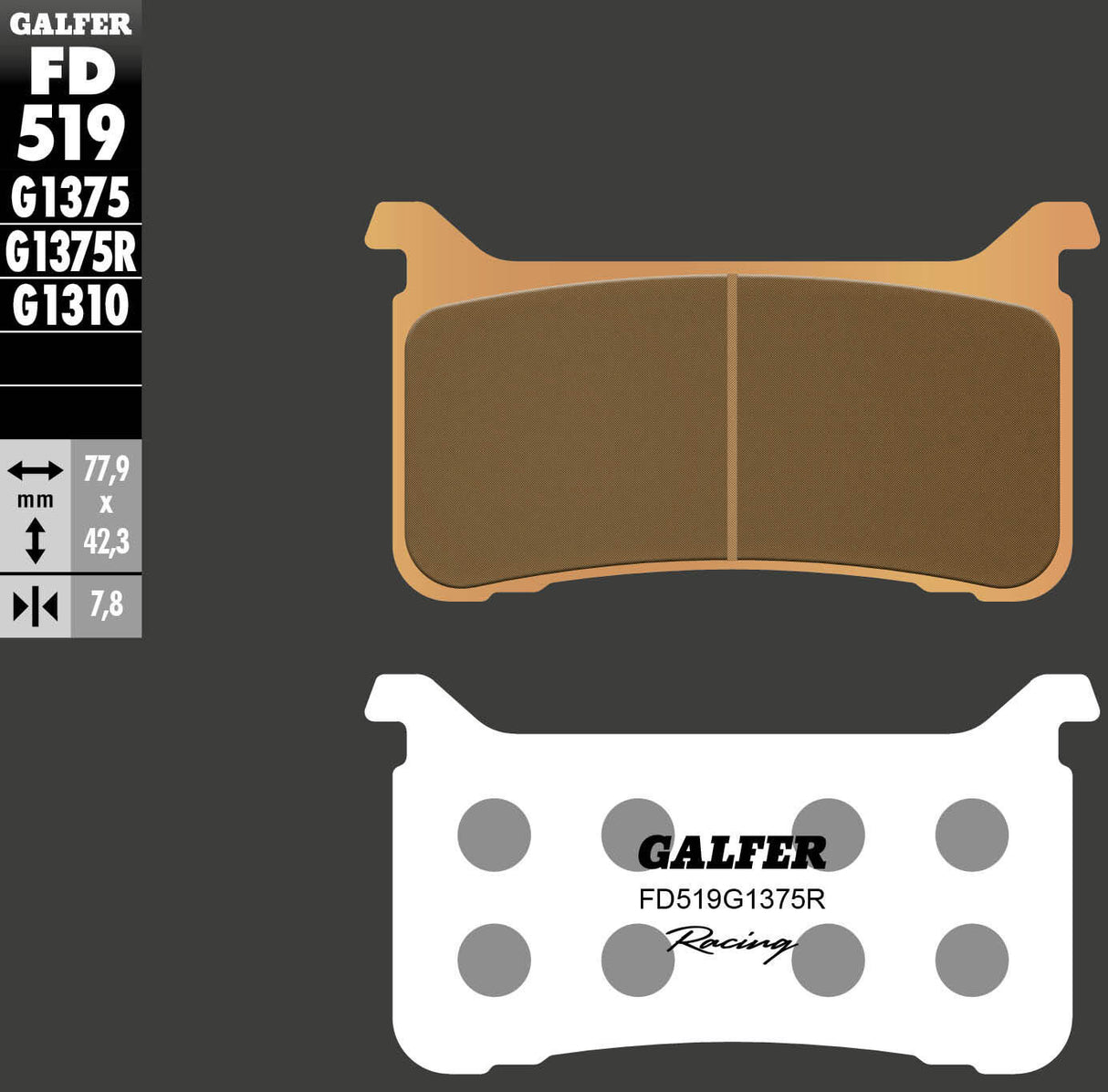 Galfer remblokken fd519 brake pad fd519 g1375r sint.metal raciing
