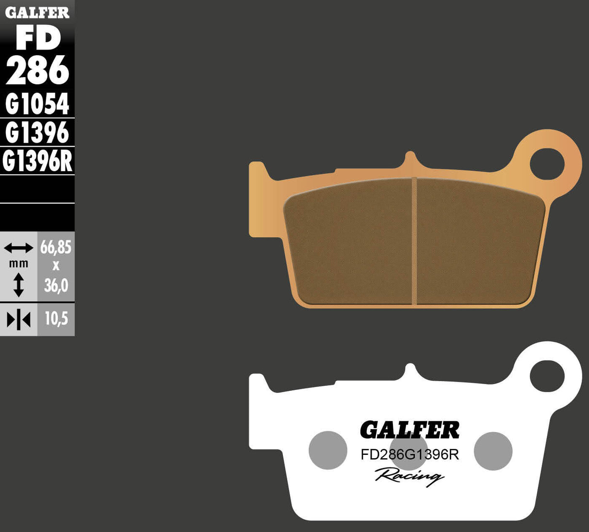 Galfer remblokken fd286 brake pad fd286 g1396r sint.met.rac.offr.