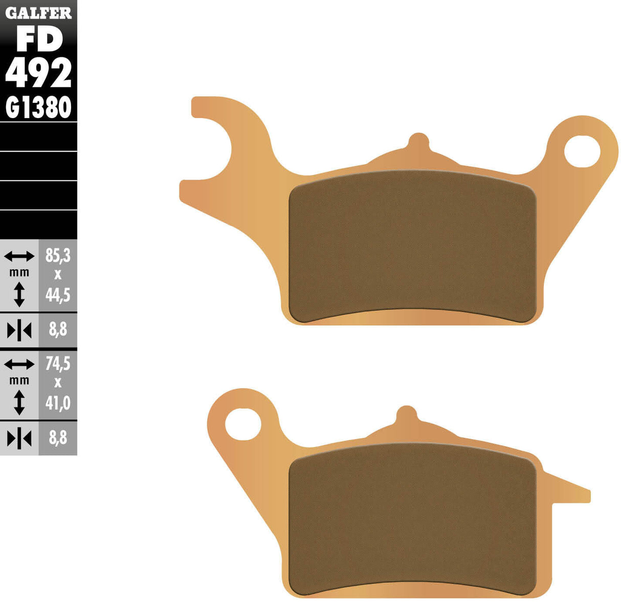 Galfer remblokken fd492 brake pad fd492 g1380 sint. metal scooter