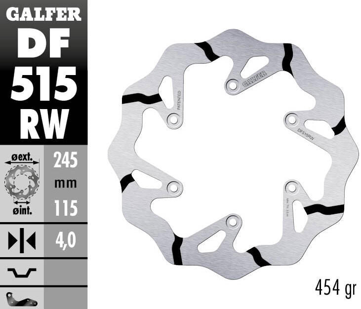 Galfer golf remschijf df515 wave rotor df515 rw offroad rigid gr.