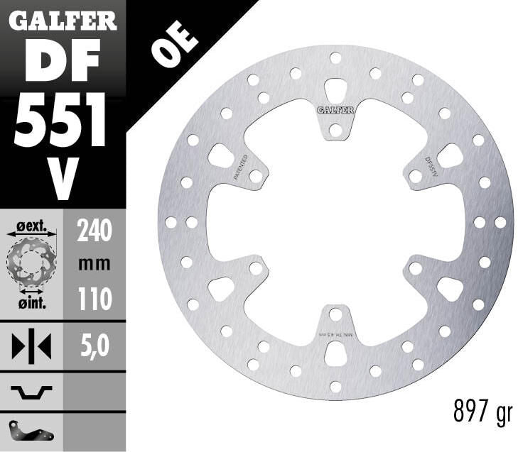 Galfer remschijf df551 rotor df551 type v rigid
