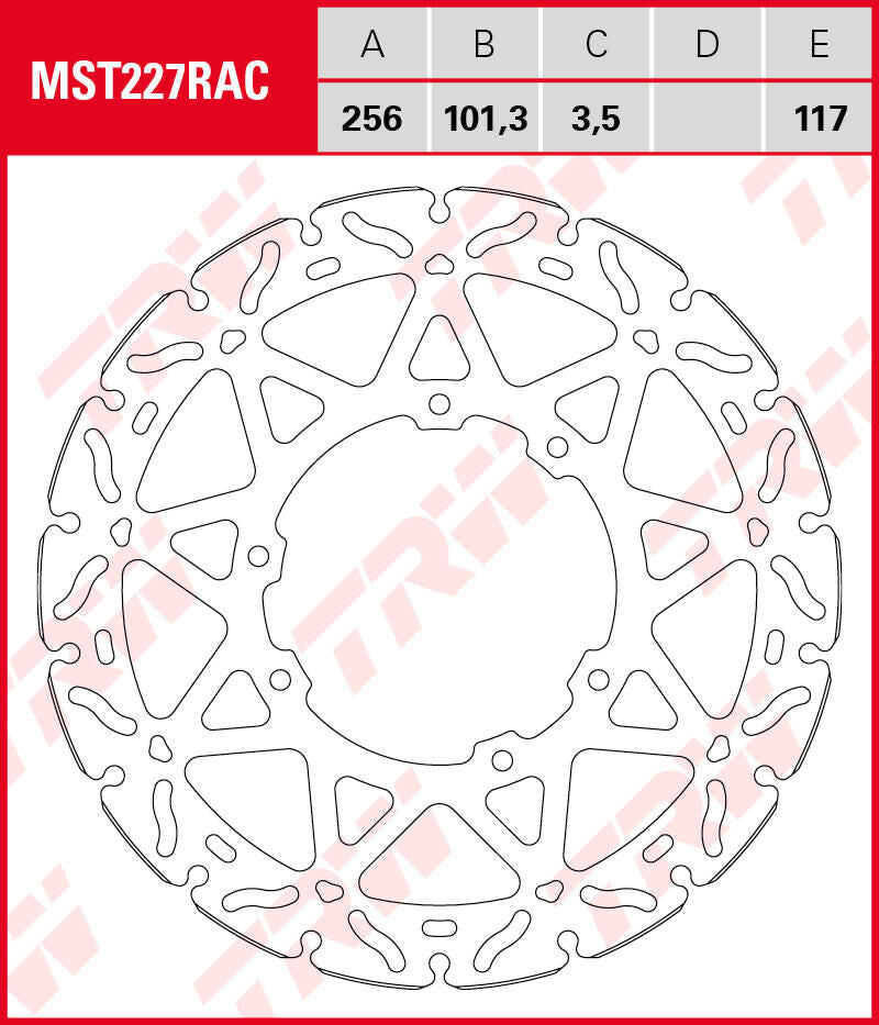 Trw remschijf mst227rac . rotor mst227rac rigid