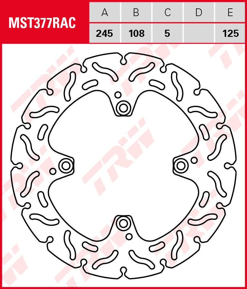 Trw remschijf mst377rac . rotor mst377rac rigid