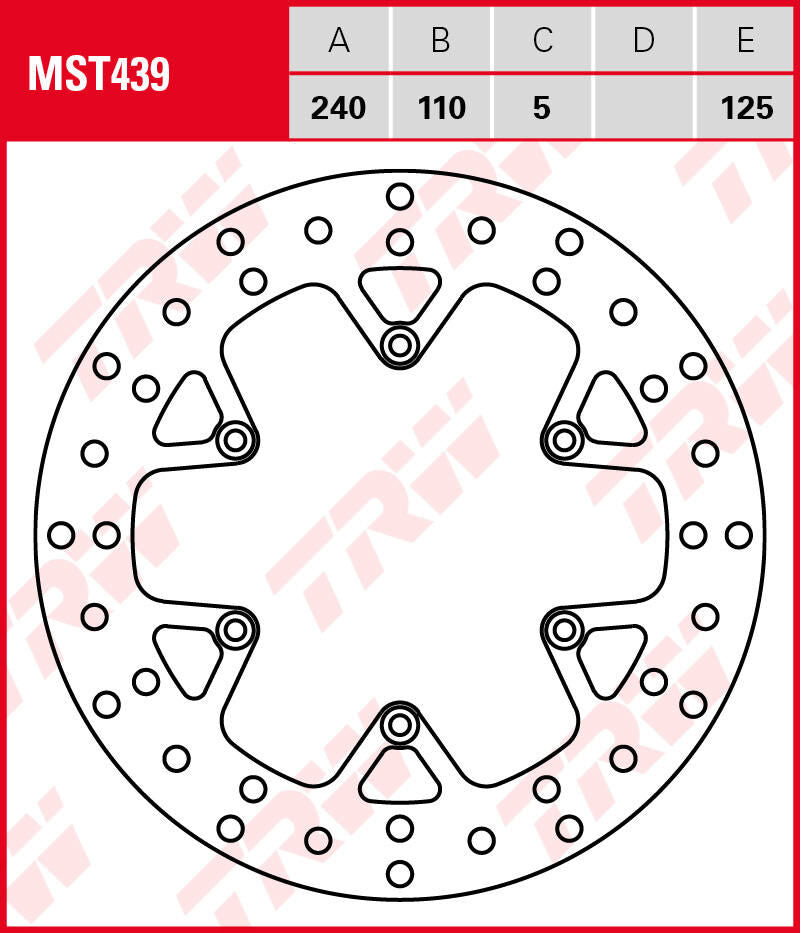 Trw remschijf mst439 van rotor mst439 rigid