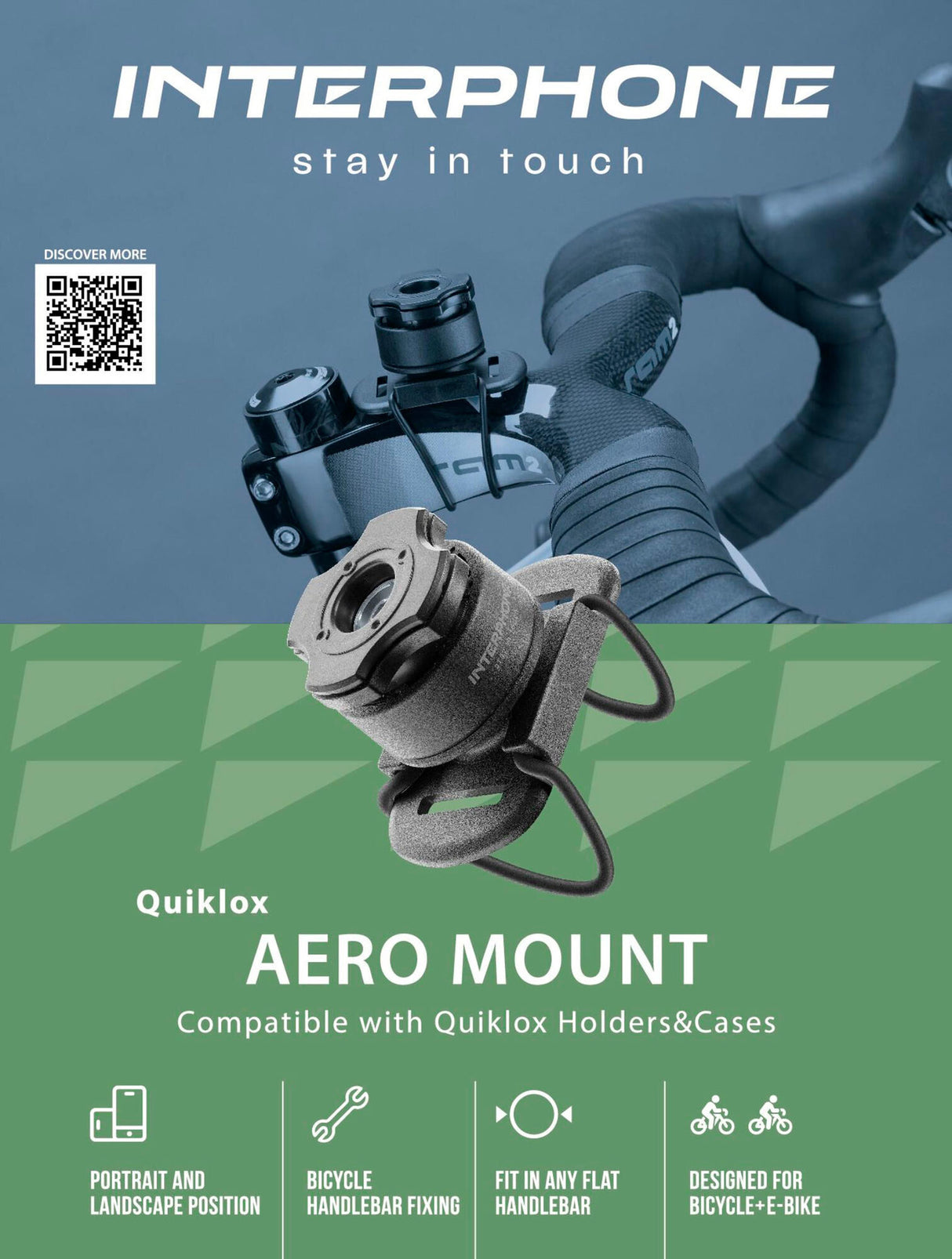 Interphone mobiele telefoon case houder quiklox caseholder q-lox uni bikes