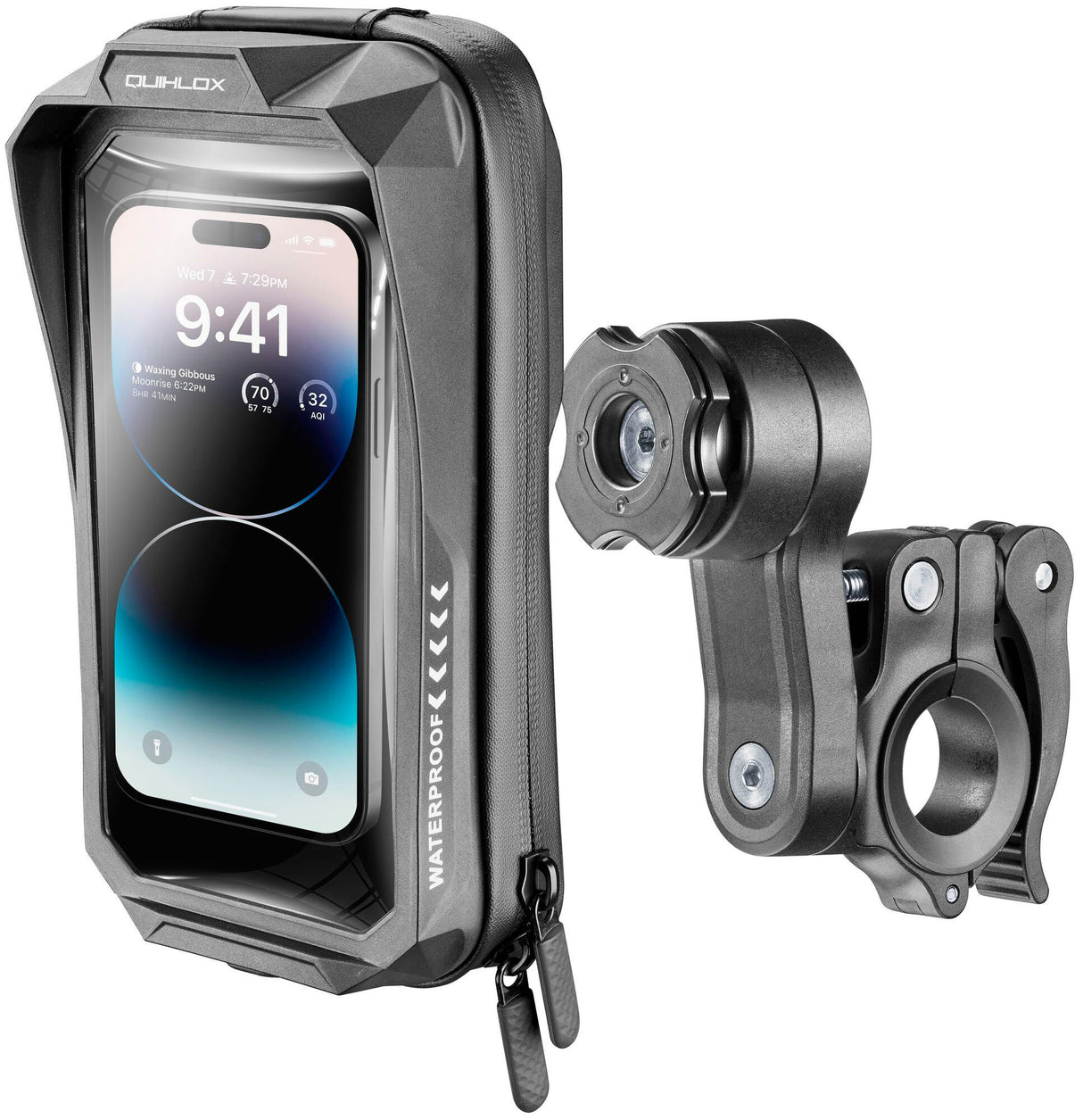 Interphone gsm-houder quiklox met vasthoudsysteem cell phone holder interph quiklox case, mount 7 zol