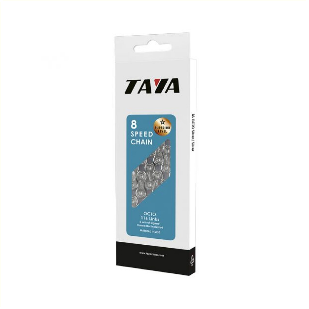 Taya ketting octo 7 8 speed 1 2x3 32 116s. zwart | zilver
