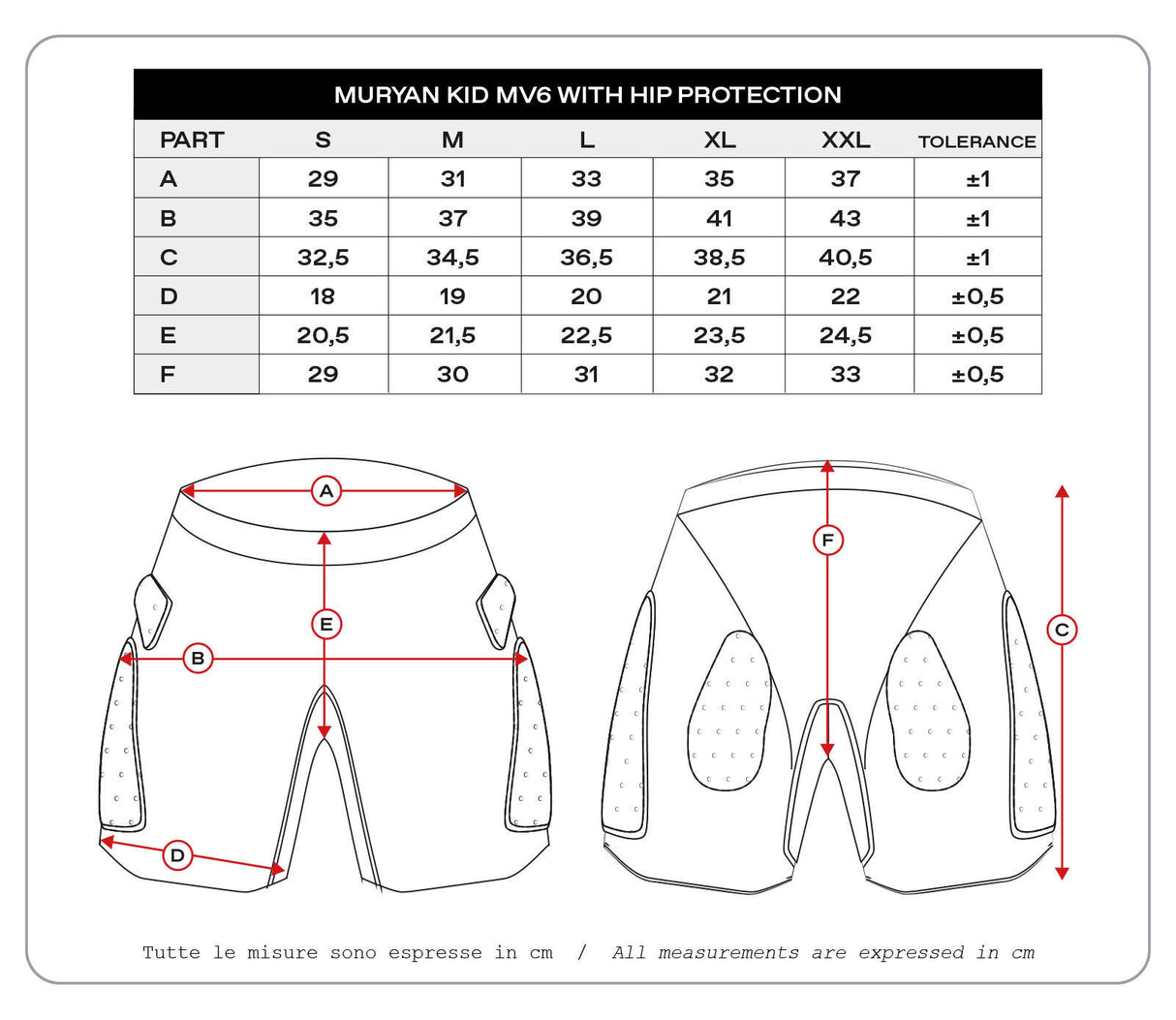 Ufo plast protector broek muryan mv6 . children's protec. trouse muryan mv6 black gr. m