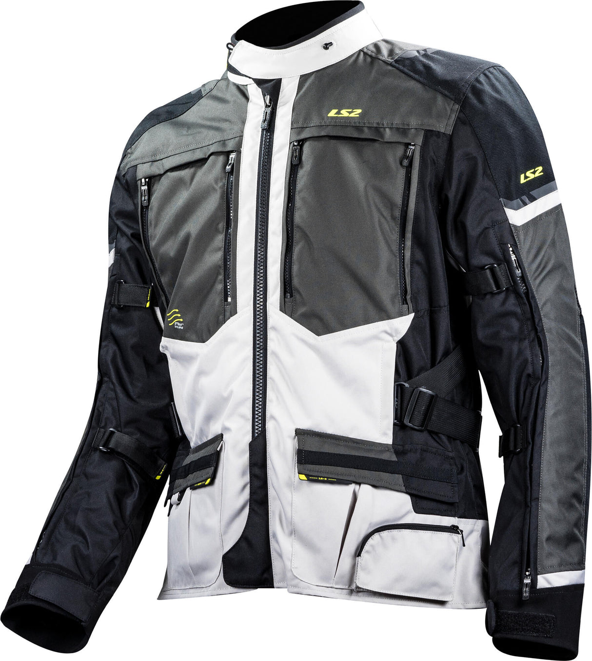 Ls2 jas noorwegen jacket norway man black gray yellow 3xl