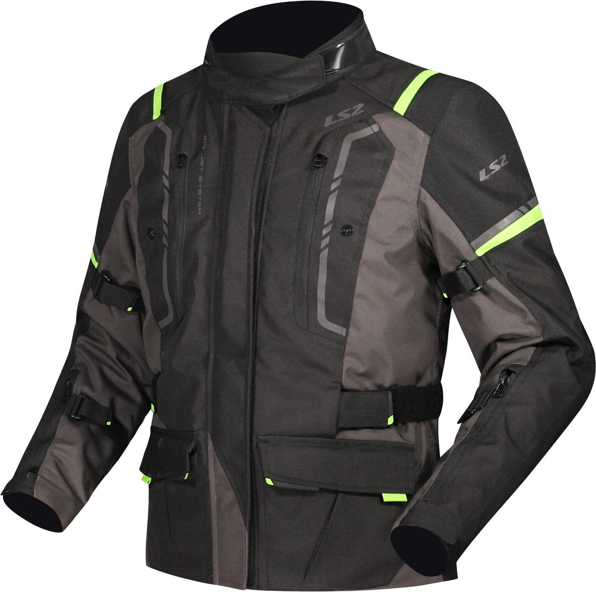 Ls2 jas narvik jas narvik dames zwart grijs neon geel xl