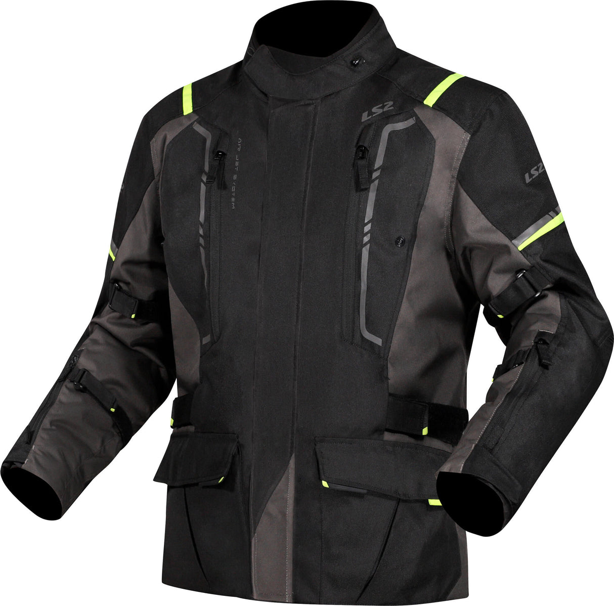 Ls2 jas narvik jas narvik heren zwart grijs neon geel m
