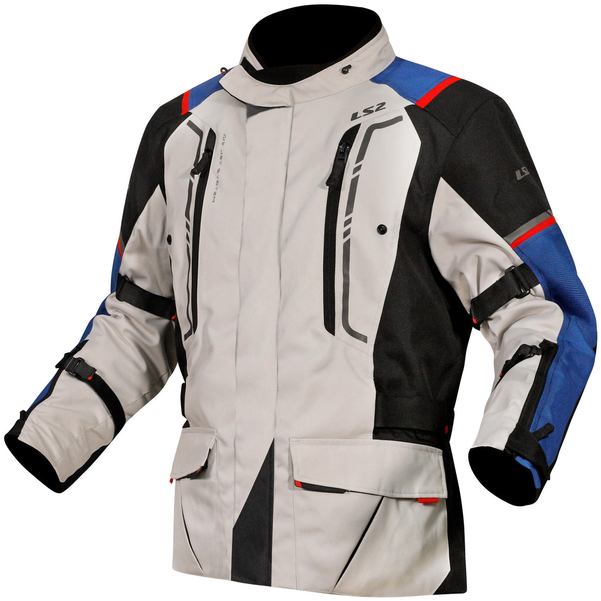 Ls2 jas narvik jacket narvik men blue black grey red m