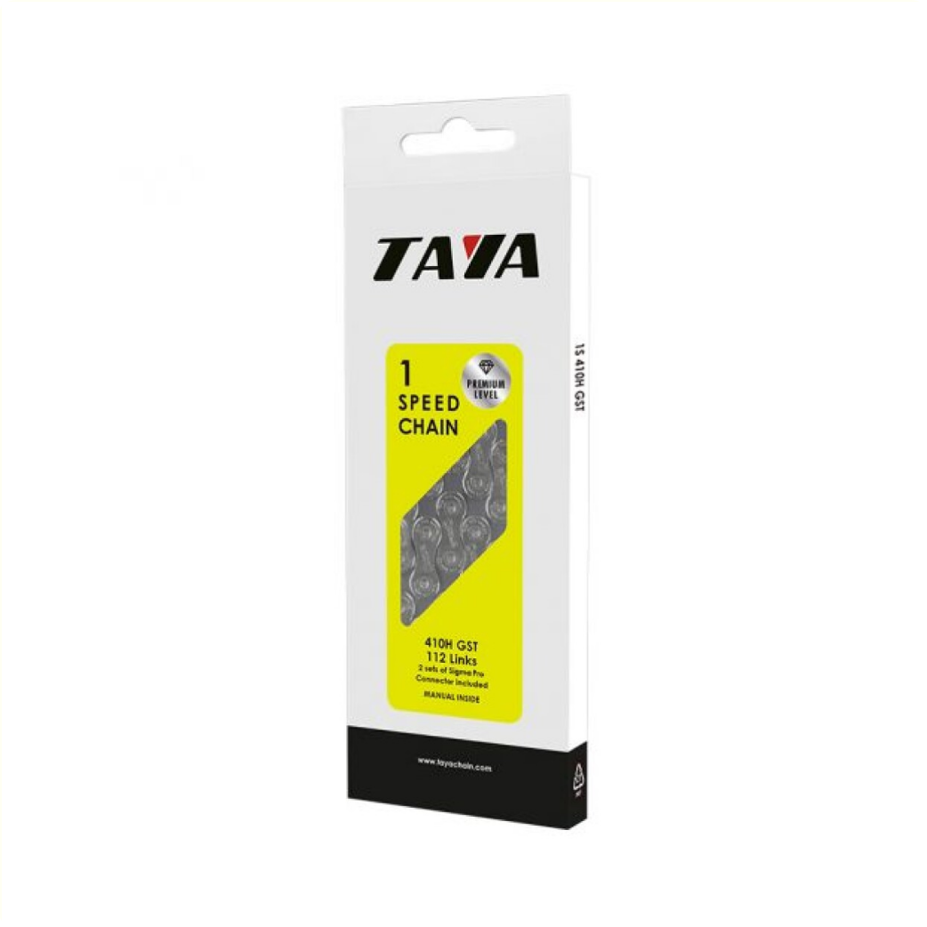 Taya ketting 410h 1 2x1 8 1-speed grijs 112 schakels antiroest